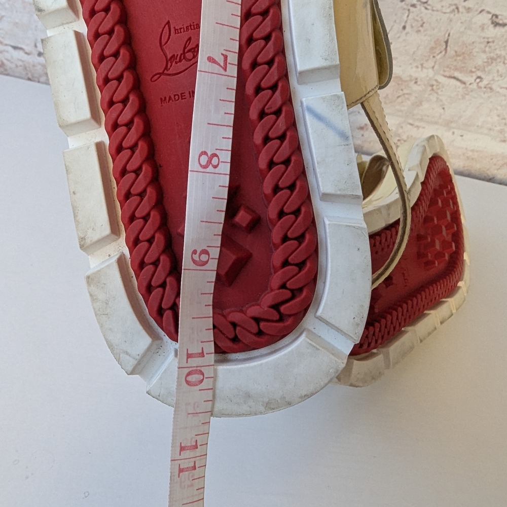 Christian Louboutin Cream Women's Sandals with Fringe - Picture 10 of 11